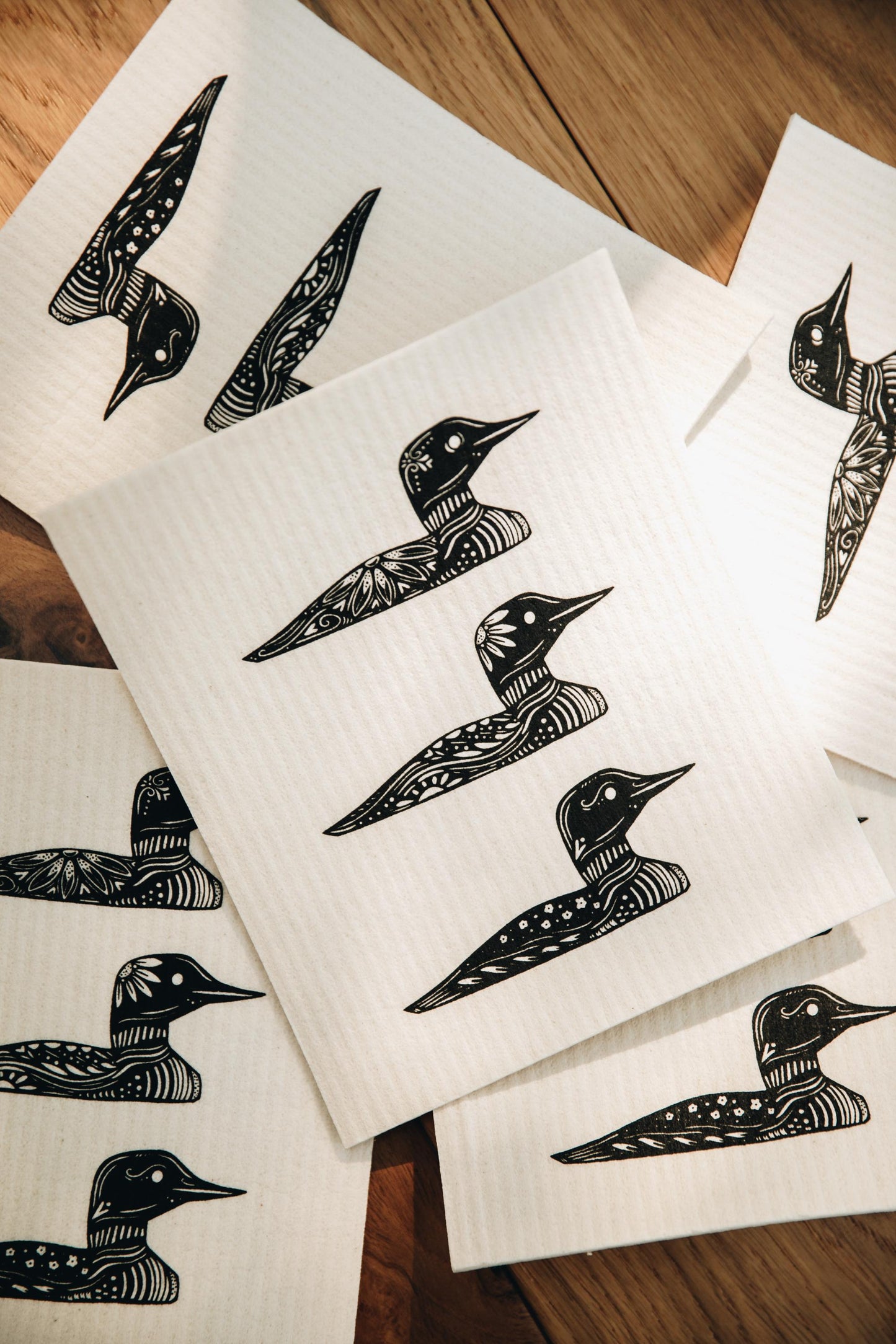 Common Loon Nordic Swedish Dish Cloth - Swedish Dish Towel - Eco Friendly - Reusable Paper Towel