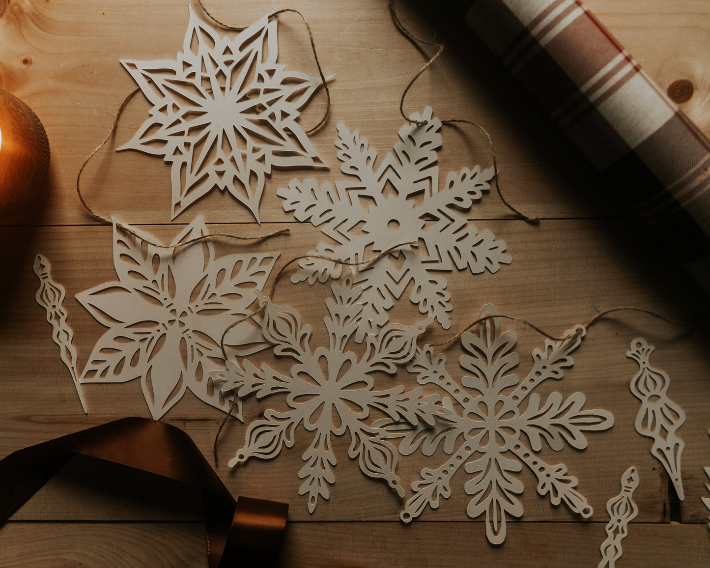 Paper Snowflakes set of 5 Holiday Decor