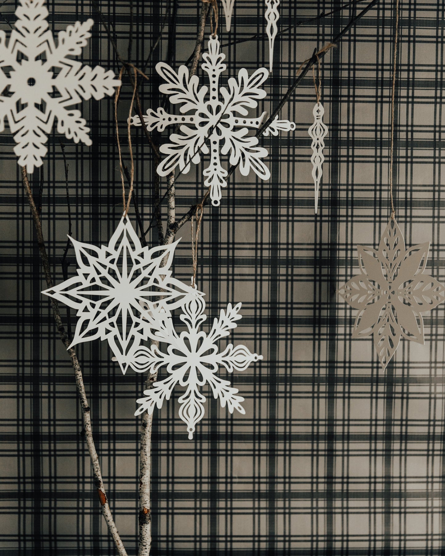 Paper Snowflakes set of 5 Holiday Decor