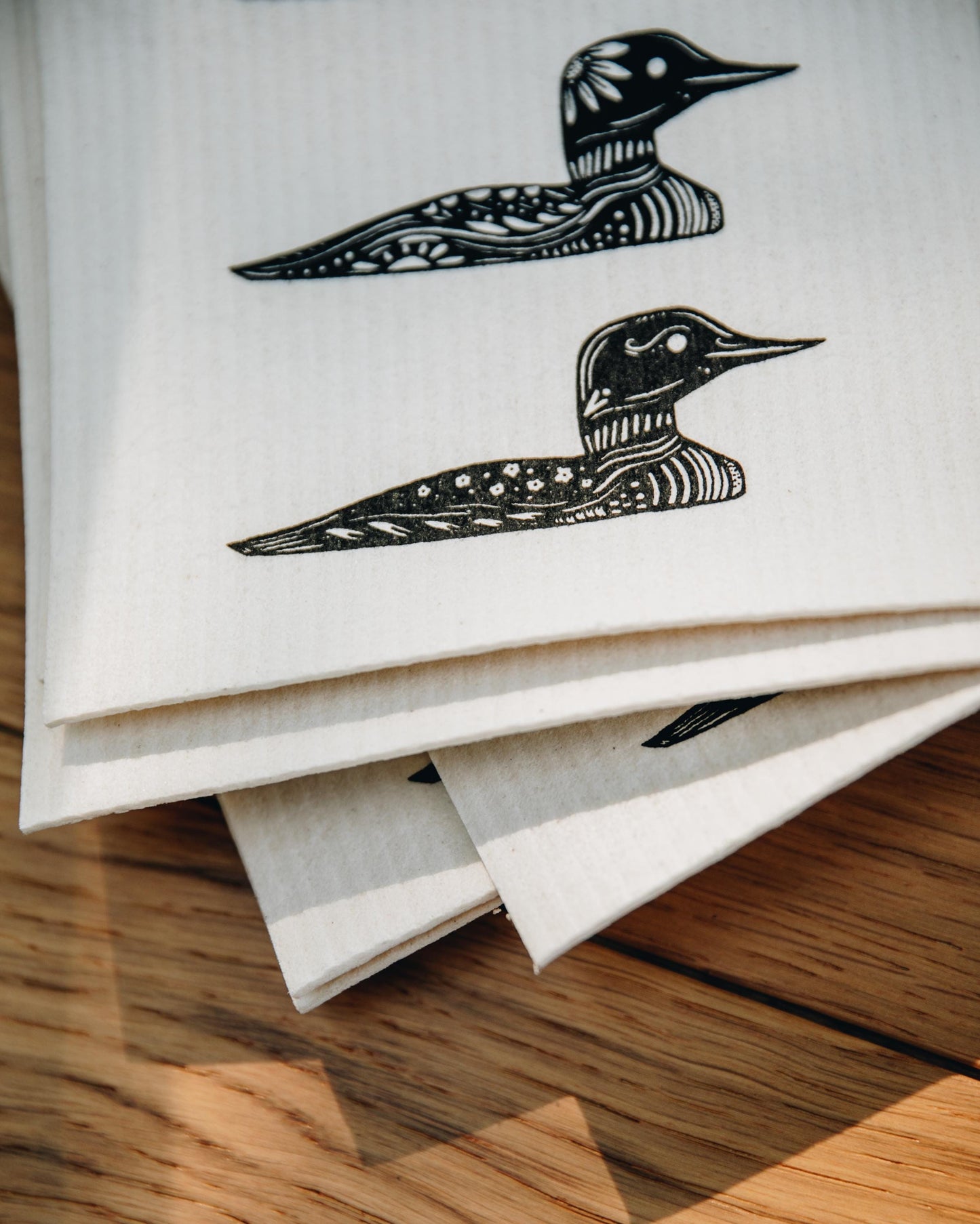 Common Loon Nordic Swedish Dish Cloth - Swedish Dish Towel - Eco Friendly - Reusable Paper Towel