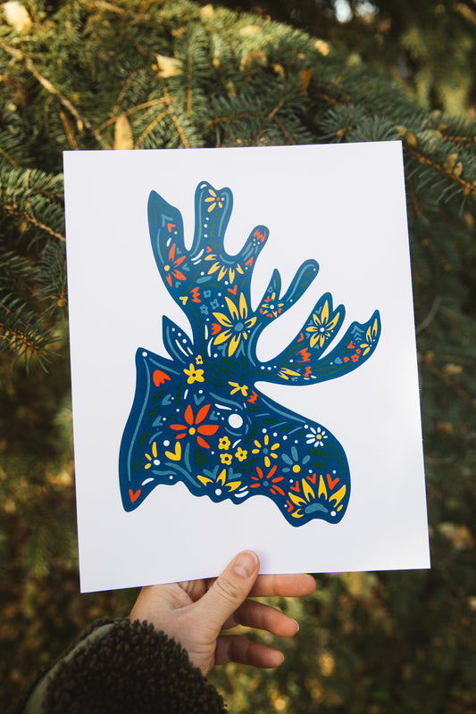 Nordic Moose Art Print
