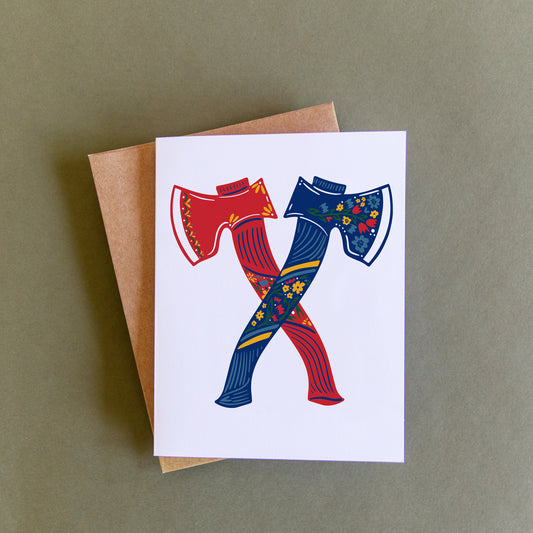 Nordic Hatchet Blank Greeting Card