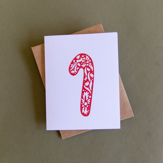 Candy Cane Blank Holiday Greeting Card